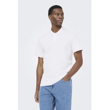 Tricou polo uni - Alb optic