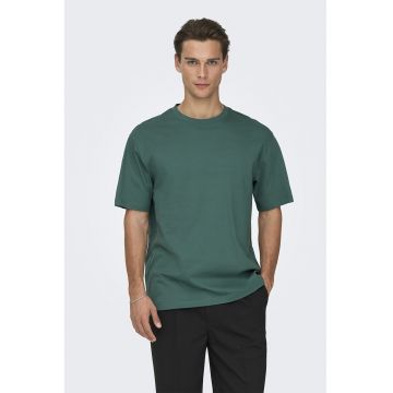 Tricou relaxed-fit din bumbac organic Fred - Verde englez