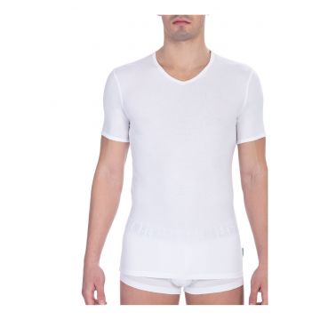 Tricou slim fit cu decolteu in V