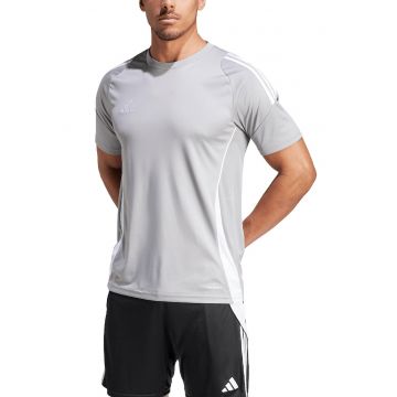 Tricou slim fit pentru fotbal TIRO24 - Alb/Gri deschis