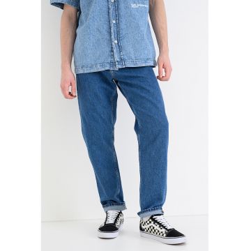 Blugi cu talie inalta si croiala conica - Albastru