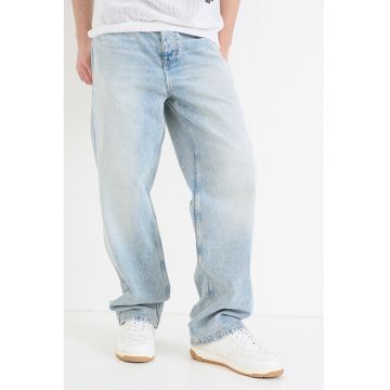 Blugi relaxed fit - Albastru deschis melange