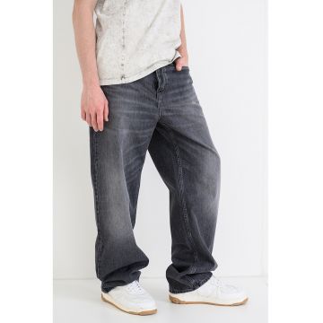 Blugi relaxed fit cu talie medie - Gri inchis