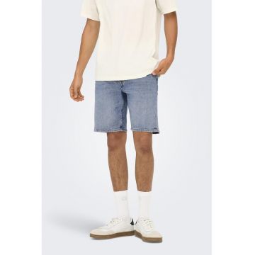 Blugi scurti cu buzunare - Albastru pastel