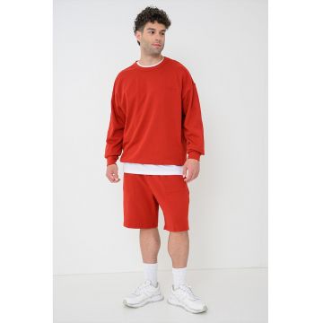 Bluza de trening lejera din amestec de bumbac - Rosu cireasa