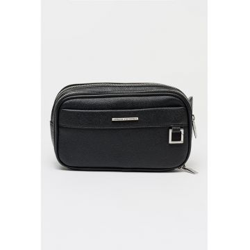 Borseta cu doua compartimente - Negru stins