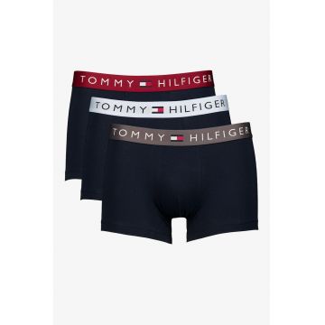 Boxeri din amestec de bumbac cu banda logo in talie - 3 perechi - Albastru ultramarin