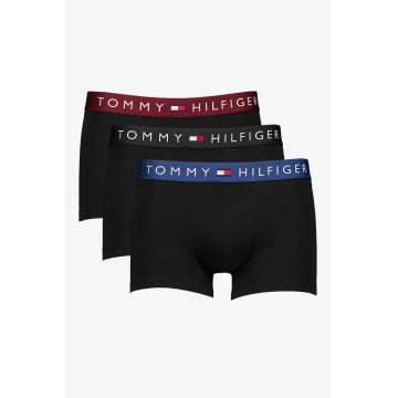 Boxeri din amestec de bumbac cu banda logo in talie - 3 perechi - Negru carbon