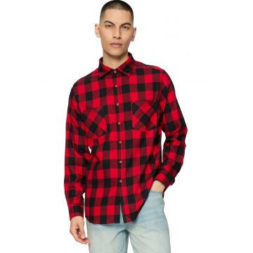 Camasa regular-fit din flanel cu model in carouri - Rosu/Negru