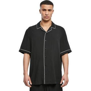 Camasa supradimensionata cu terminatii contrastante - Negru