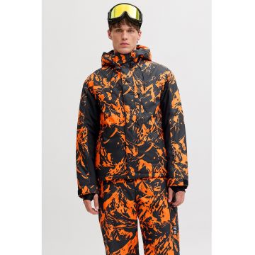 Geaca cu gluga - Negru/Portocaliu mandarina