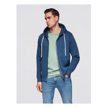 Hanorac cu fermoar uni BASIC  OM-SSBZ-0272 - Albastru inchis