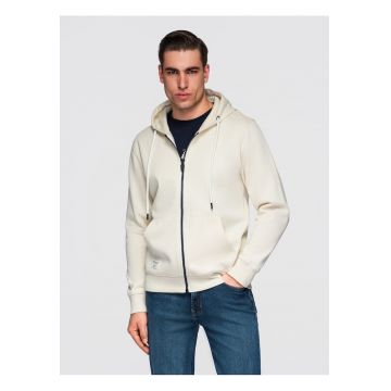Hanorac cu fermoar uni BASIC  OM-SSBZ-0272 - Crem