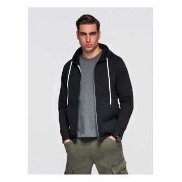 Hanorac cu fermoar uni BASIC  OM-SSBZ-0272 - Negru