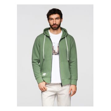 Hanorac cu fermoar uni BASIC  OM-SSBZ-0272 - Verde