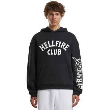 Hanorac cu imprimeu Stranger Things - Alb/Negru