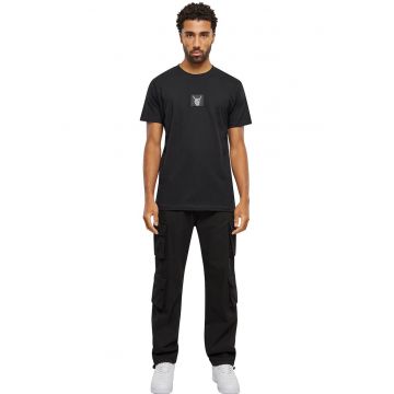 Merchcode - Tricou reguar-fit cu decolteu la baza gatului - Negru