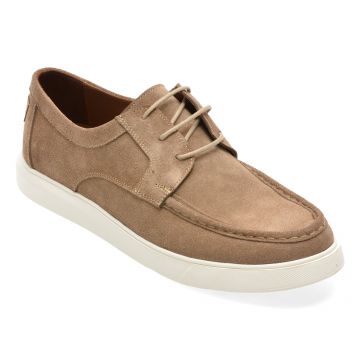 Mocasini BITE THE BULLET gri, RM118, din piele intoarsa