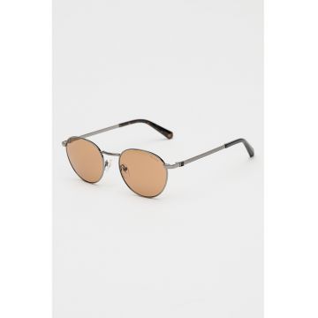 Ochelari de soare cu rama metalica - Argintiu inchis/Argintiu