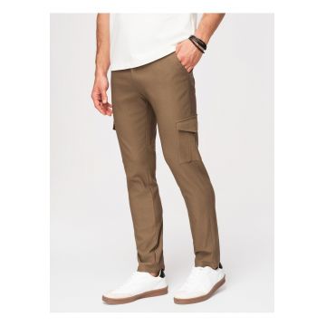 Pantaloni Cargo Barbati - Croiala Regular - Material Elastdwqfwqic - Inchis - Verde masliniu