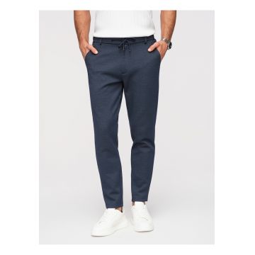 Pantaloni Carrot Jacquard Bumbac Pantaloni Barbati Casual - Bleumarin