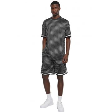 Pantaloni scurti cu buzunare laterale si dungi - Alb/Negru