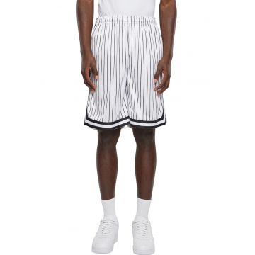 Pantaloni scurti cu buzunare laterale si dungi - Negru/Alb optic