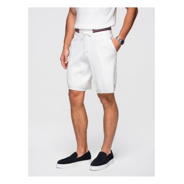 Pantaloni scurti din viscoza  OM-SRCS-0203 - Alb