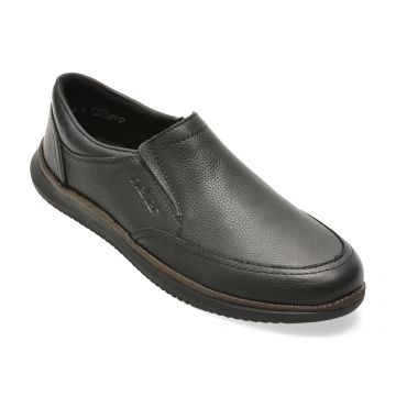 Pantofi RIEKER negri, 10454, din piele naturala