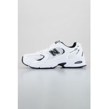 Pantofi sport de plasa cu logo - Alb/Negru