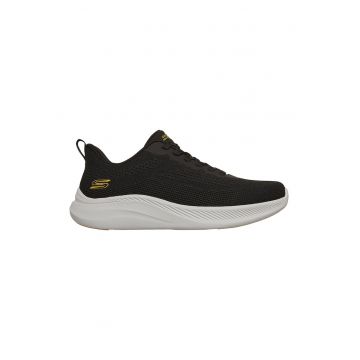 Pantofi sport low-cut tricotati BOBS MODA Flex - Negru/Alb murdar