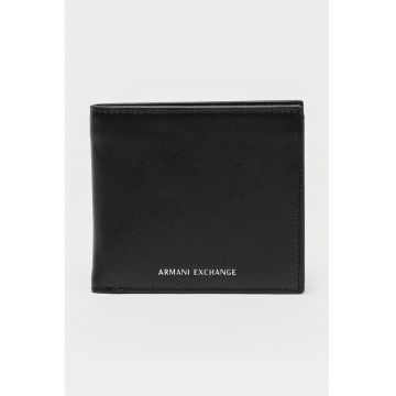 Portofel pliabil de piele - Negru