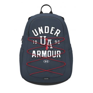 Rucsac cu fermoar si spate dublat Hustle - Alb/Gri carbune