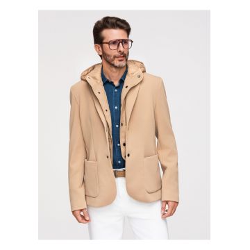 Sacou Barbati Elegant - Material Elastic - Croiala Regular - Stil Modern - Maro