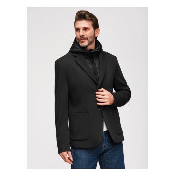 Sacou Barbati Elegant - Material Elastic - Croiala Regular - Stil Modern - Negru