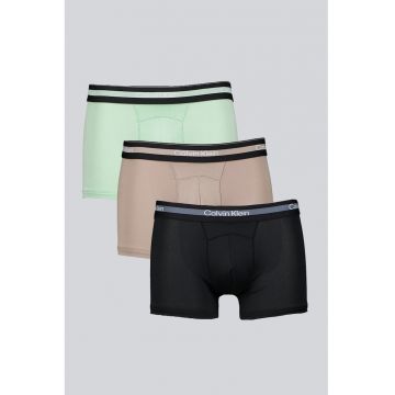 Set de boxeri cu logo in talie - 3 perechi - Negru/Verde deschis/Verde sparanghel