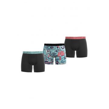 Set de boxeri pentru fitness Performance Tech - 3 perechi - Turcoaz/Gri inchis