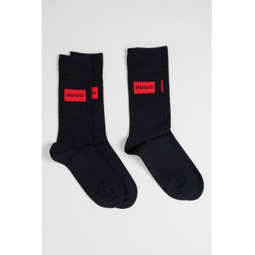 Set de sosete lungi cu logo - 2 perechi - Negru/Rosu vermillion