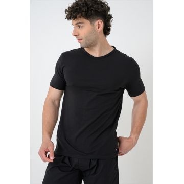 Set de tricou si pantaloni scurti de casa - 3 piese - Negru antracit