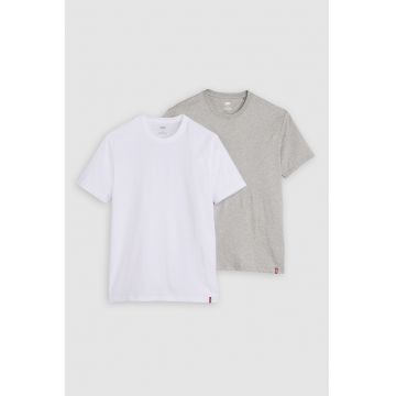 Set de tricouri slim fit de bumbac - 2 piese - Alb/Gri melange