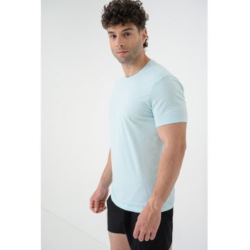 Set de tricouri slim fit uni - 3 piese - Verde aquamarin/Albastru