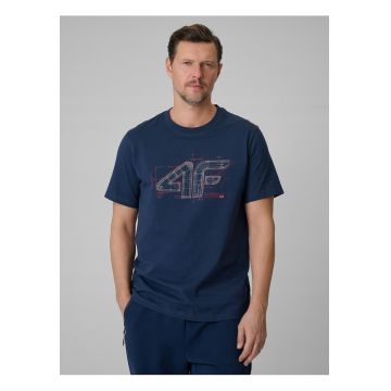 Tricou  bleumarin - bumbac - regular - imprimeu - Bleumarin