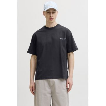 Tricou cu imprimeu grafic pe partea din spate - Negru/Albastru prafuit