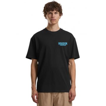 Tricou cu imprimeu Stranger Things - Negru/Albastru