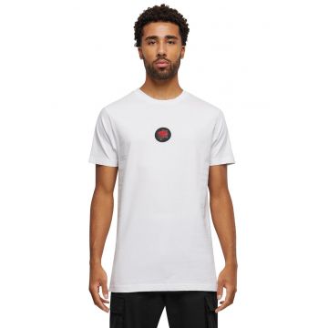 Tricou de bumbac cu decolteu la baza gatului - Alb optic