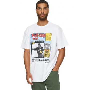 Tricou din bumbac cu imprimeu grafic - Alb/Galben/Albastru