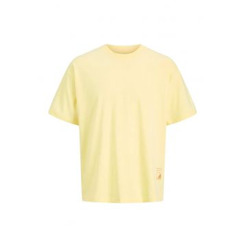 Tricou din bumbac organic cu imprimeu pe partea din spate - Galben