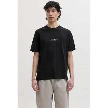 Tricou din bumbac organic cu imprimeu pe partea din spate - Negru