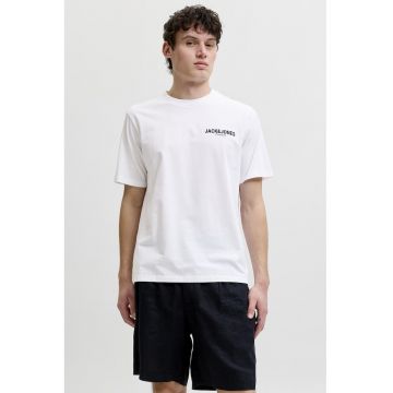 Tricou din bumbac organic cu logo - Alb murdar