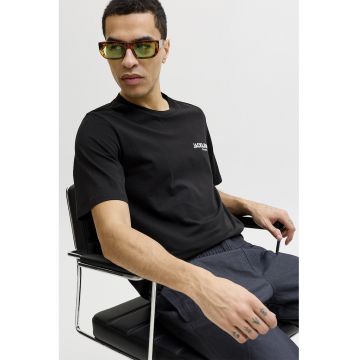 Tricou din bumbac organic cu logo - Negru